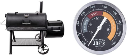 Oklahoma Joe'S Longhorn Reverse Flow Smoker, Black Apparel & Accessories > Jewelry > Body Jewelry Oklahoma Joe's Smoker + Gauge, Silver  