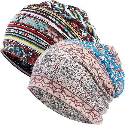 Kayier Women'S Baggy Casual Chemo Beanie Hats Headwear Caps Apparel & Accessories > Clothing Accessories > Headwear Kayier 2 Pack-p  