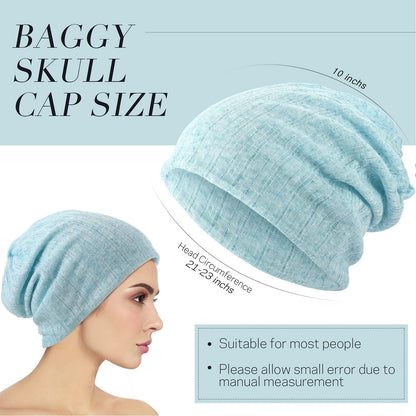 SATINIOR 5 Pieces Women'S Slouchy Beanie Hat Baggy Skull Sleep Cap Turban Headwear Apparel & Accessories > Clothing Accessories > Hats SATINIOR   