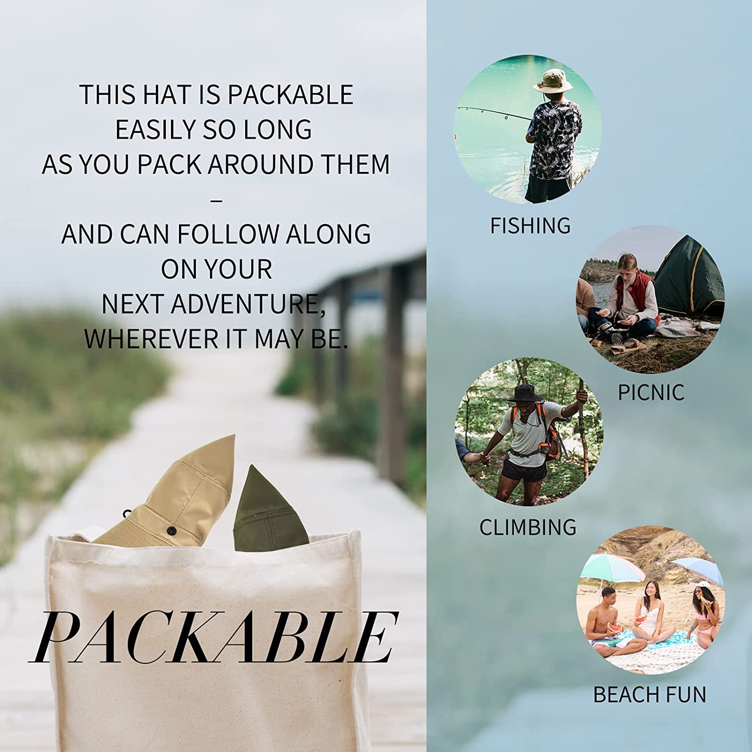 ENJOYFUR Womens Wide Brim Sun Hats with Sun Protection Summer Outdoor UPF Hat Unisex Mens Fishing Camping Hats Apparel & Accessories > Clothing Accessories > Hats ENJOYFUR   