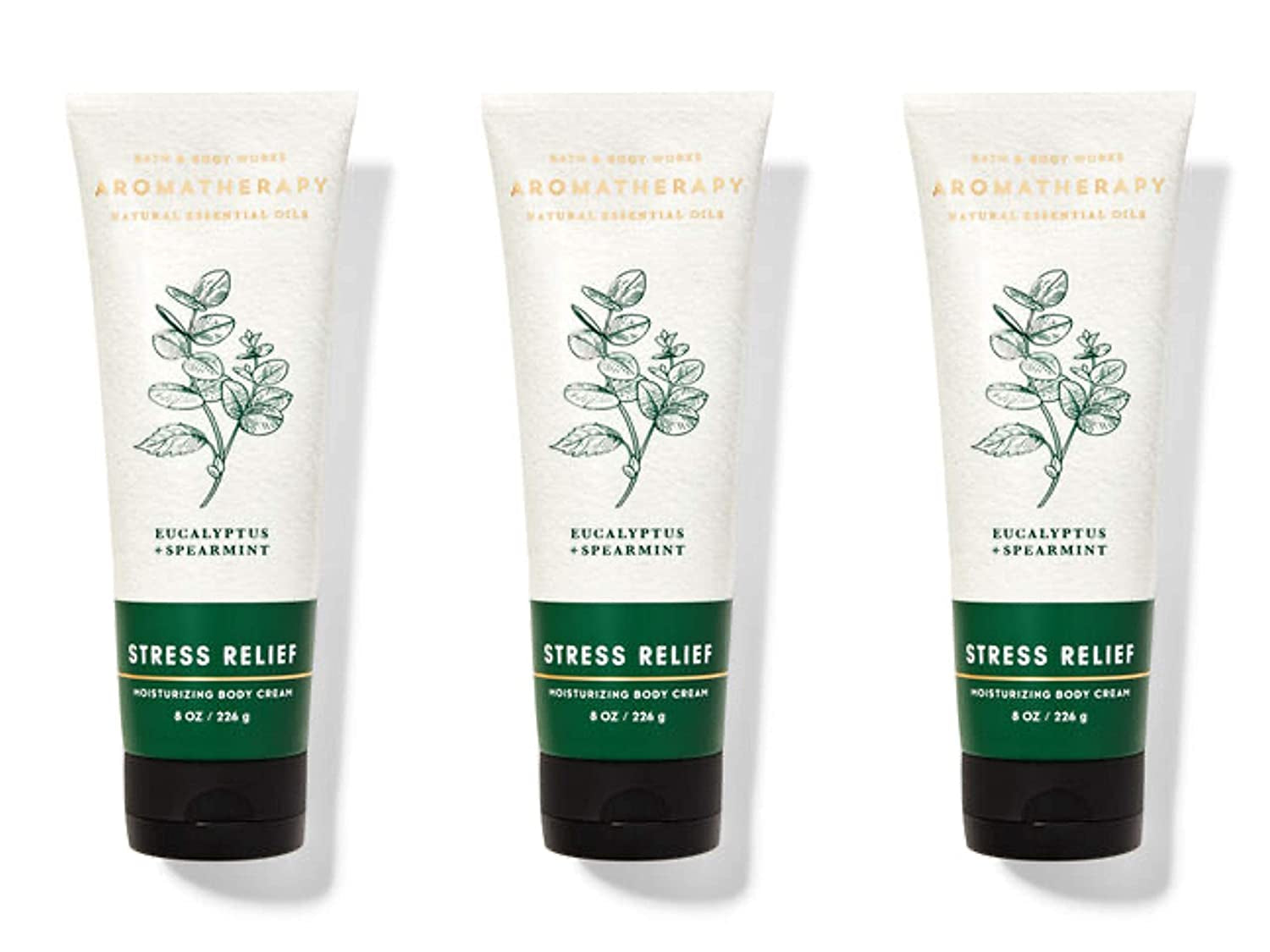 Bath & Body Works Aromatherapy Stress Relief Eucalyptus Spearmint Body Cream 8 Ounce Health & Beauty > Personal Care > Cosmetics > Bath & Body Bath & Body Works 8 Ounce (Pack of 3)  