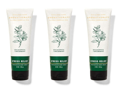 Bath & Body Works Aromatherapy Stress Relief Eucalyptus Spearmint Body Cream 8 Ounce Health & Beauty > Personal Care > Cosmetics > Bath & Body Bath & Body Works 8 Ounce (Pack of 3)  