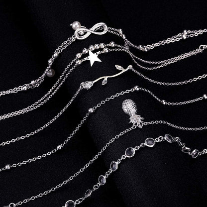 FUNEIA 12/16Pcs Anklets for Women Silver Gold Ankle Bracelets Set Boho Layered Beach Adjustable Chain Anklet Foot Jewelry Apparel & Accessories > Jewelry > Anklets Anlsen   