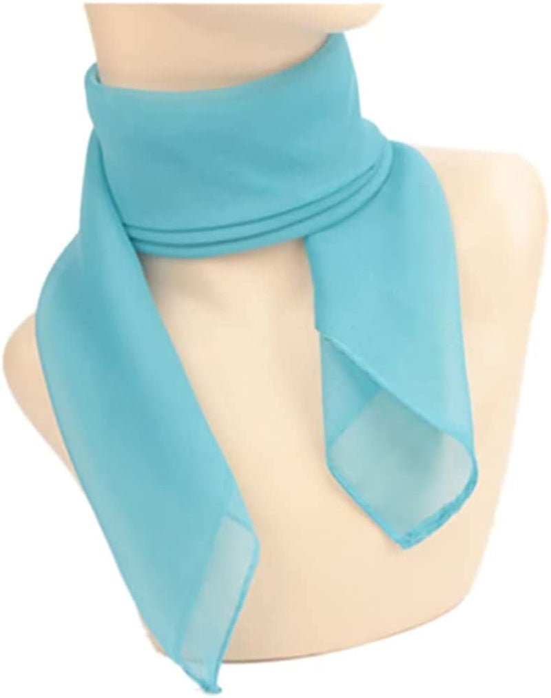 Chiffon Scarf Ribbon Neck Scarf Square Handkerchief 23"X23" 26"X26" 30"X30" Apparel & Accessories > Clothing Accessories > Bandanas & Headties Comsite Sky Blue 26*26. 