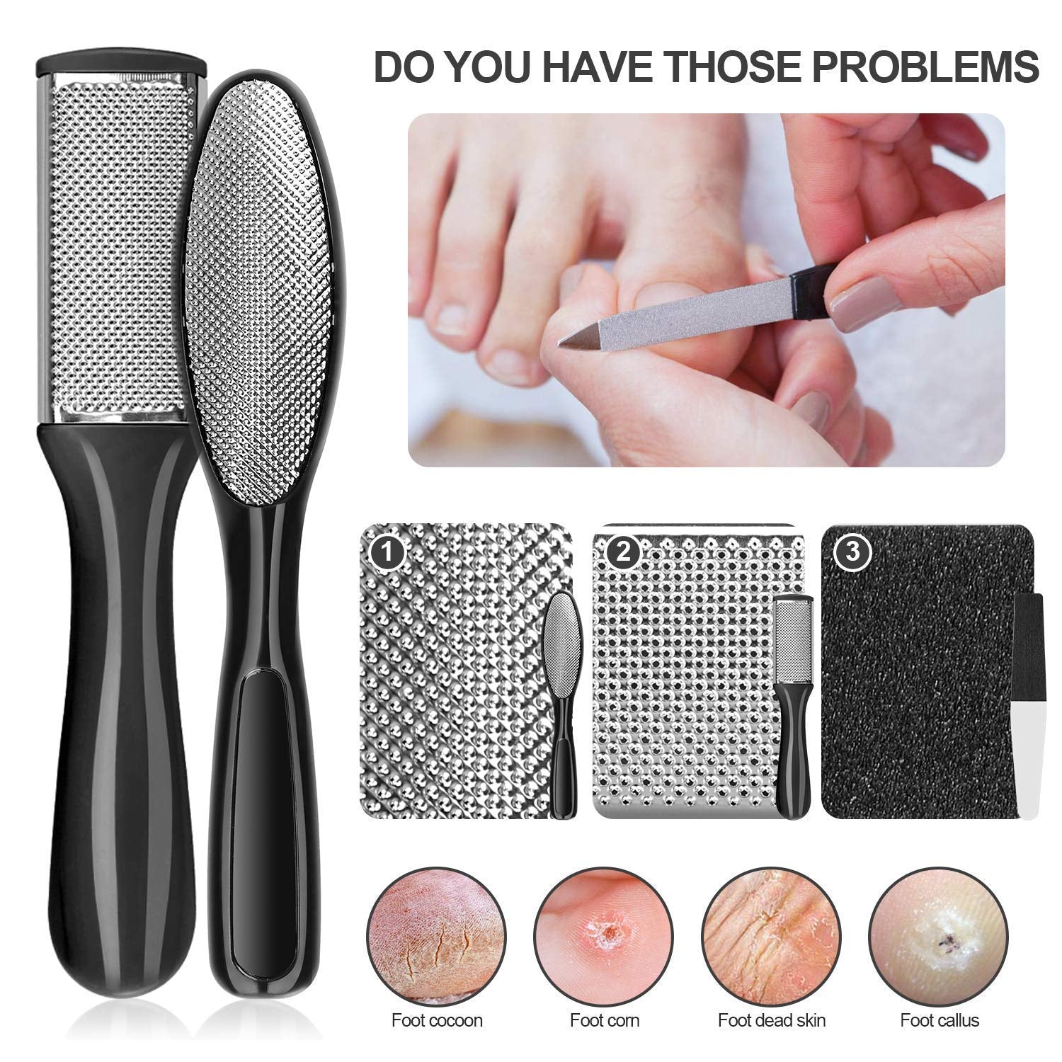 Manords 20 in 1 Professional Pedicure Kit, Pedicure Tools Set Foot Scrubber Dead Skin Remover Foot Care Kit for Women Men Salon or Home 33 Health & Beauty > Personal Care > Foot Care Manords   