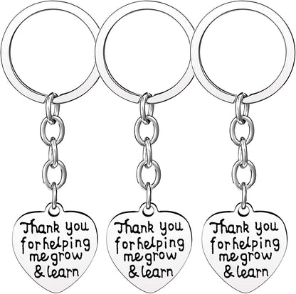 Pack of 3 Teacher Bangles Gifts for Teacher Open School Gifts for Teachers Thank You Bangle Bracelets Apparel & Accessories > Jewelry > Bracelets Nzztont 3PCs Keychain Heart Style 20- Thank You For Helping Me Grow & Learn  
