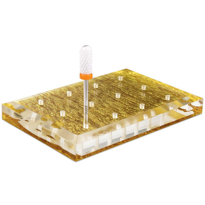 PANA Nail Drill Bit Holder Stand Display Organizer- Dust Proof Storage Container Box Case Tools for Home Use or Nail Salon - (48 Holes, Silver) Health & Beauty > Personal Care > Cosmetics > Cosmetic Tools > Nail Tools PANA Gold 12 Holes (Rectangle) 