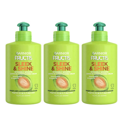 Garnier Fructis Sleek and Shine Intensely Smooth Leave-In Conditioning Cream, 10.2 Fluid Ounce Health & Beauty > Personal Care > Hair Care Garnier 5.1 Fl Oz (Pack of 3)  