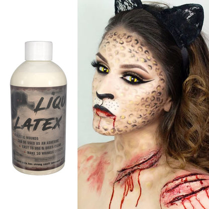 CHASPA Halloween Liquid Latex Special Effects SFX Makeup Kit - Scar Wax + 2 Btl Liquid Latex + 2 Btl Fake Blood + Spatula Tool + 2Pcs Stipple Sponge + 4Pcs Makeup Sponges + Cotton Swabs Health & Beauty > Personal Care > Cosmetics > Cosmetic Tools > Makeup Tools CHASPA 6.8oz Liquid Latex  