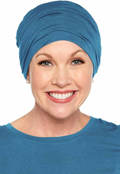 Cardani Sophisticate Turban Silky Soft Viscose from Bamboo Hat Apparel & Accessories > Clothing Accessories > Headwear Cardani Luxury Bamboo - Tranquility Blue One Size 