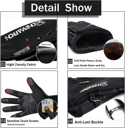 Weitars Winter Warm Gloves for Men Women Touchscreen Waterproof Thermal Snow Gloves for Cycling Hiking Apparel & Accessories > Clothing Accessories > Gloves & Mittens Weitars   