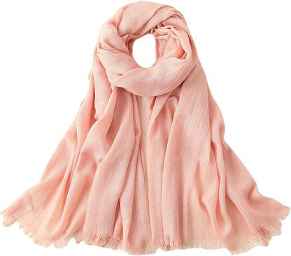 Jeelow Cotton Feel Scarf Shawl Wrap Soft Lightweight Scarves and Wraps for Men Women Apparel & Accessories > Clothing Accessories > Scarves & Shawls Jeelow Peach  