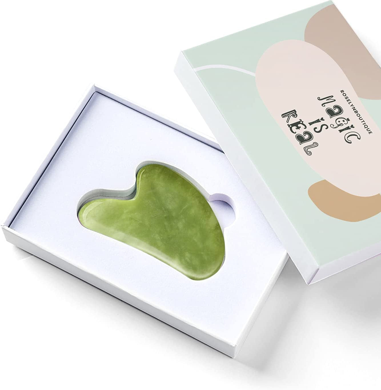 Gua Sha Facial Tools Healing Crystal - Self Care Gifts for Women Skin Care Tools Natural Massager for Skincare Face Body Relieve Muscle Tensions Reduce Puffiness (Rose Quartz) Health & Beauty > Personal Care > Cosmetics > Cosmetic Tools > Skin Care Tools ROSELYNBOUTIQUE Green  