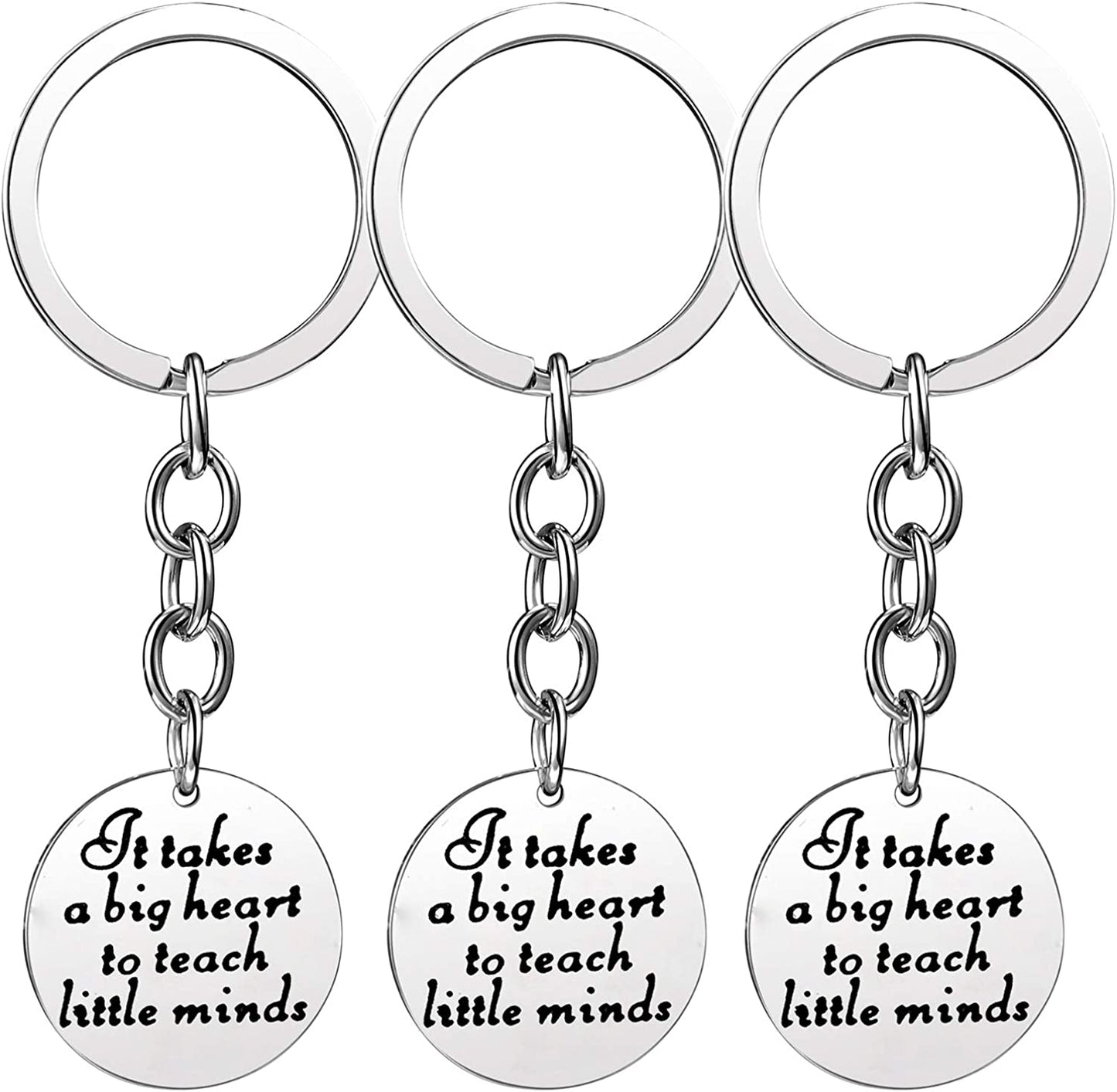 Pack of 3 Teacher Bangles Gifts for Teacher Open School Gifts for Teachers Thank You Bangle Bracelets Apparel & Accessories > Jewelry > Bracelets Nzztont 3PCs Keychain Style 02- It Takes A Big Heart To Teach Little Minds  
