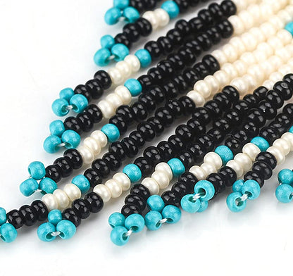 Native American Beaded Tassel Earrings with Fringe Seed Bead Boho for Women Long Dangle Beads Jewelry Apparel & Accessories > Jewelry > Earrings Tarsus   
