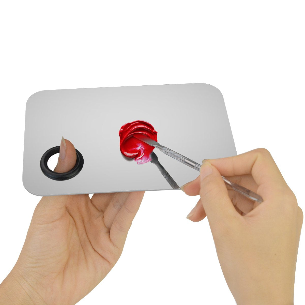 Obmwang 1Pcs Pro Stainless Steel Cosmetic Makeup Palette Spatula Tool for Nail Art Eye Shadow Eyelash Makeup Professional Pigment Blending Lightweight 5.9 X 3.9 Inches Health & Beauty > Personal Care > Cosmetics > Cosmetic Tools > Makeup Tools obmwang   