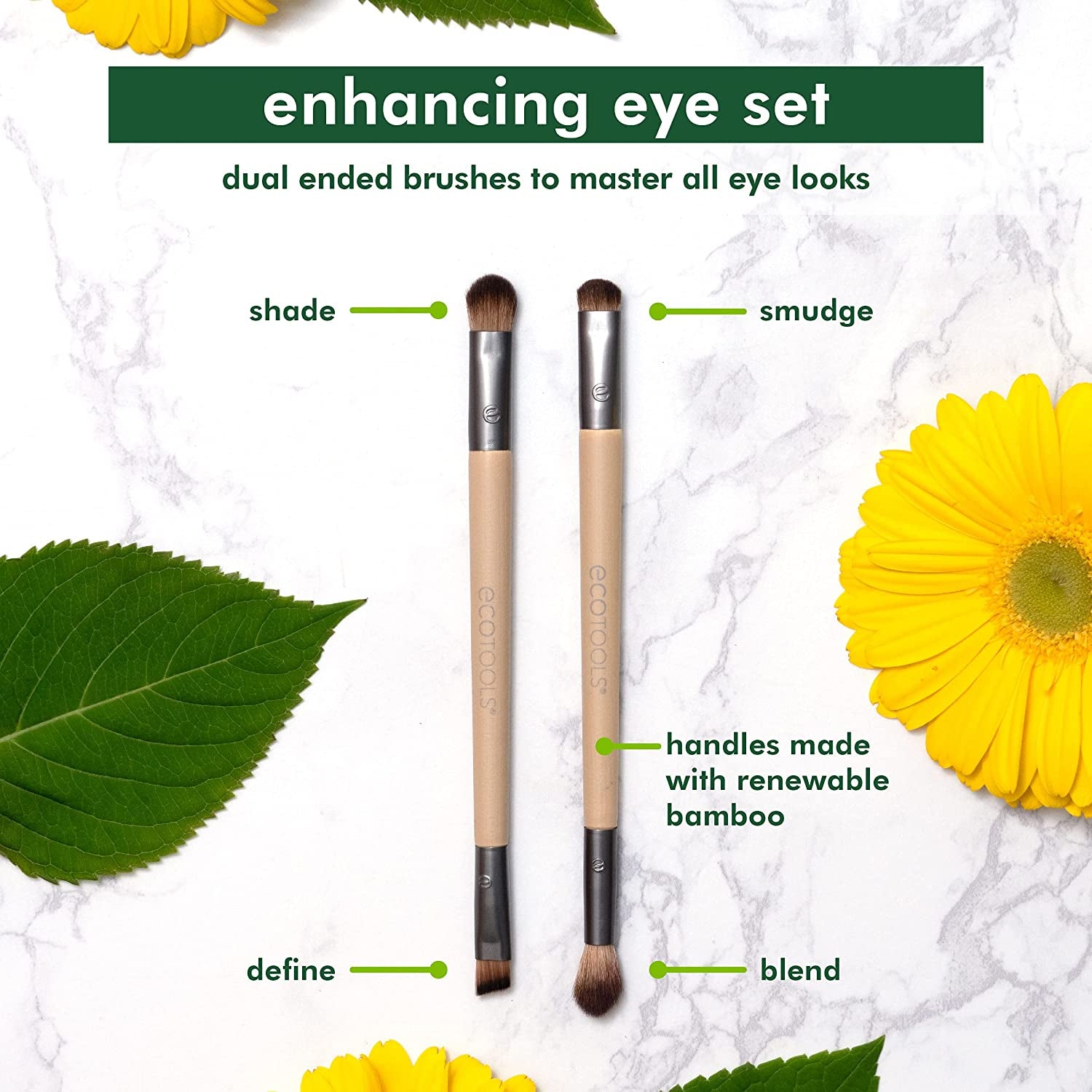 Ecotools Eye Enhancing Duo Makeup Brush Kit, for Enhanced Eye Look, Use to Define, Blend, Smudge, and Shade, 2 Piece Set Health & Beauty > Personal Care > Cosmetics > Cosmetic Tools > Makeup Tools EcoTools   