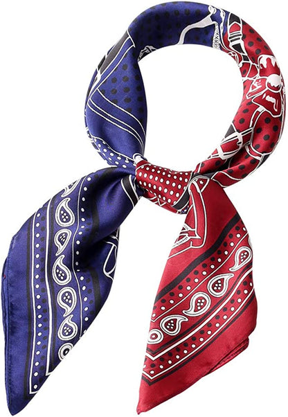 Women'S Fashion Soft Large Satin Square Chiffon Polyester Scarf Set Head Neck Multiuse Solid Colors Available Apparel & Accessories > Clothing Accessories > Bandanas & Headties Persmileful S4 Red Blue  