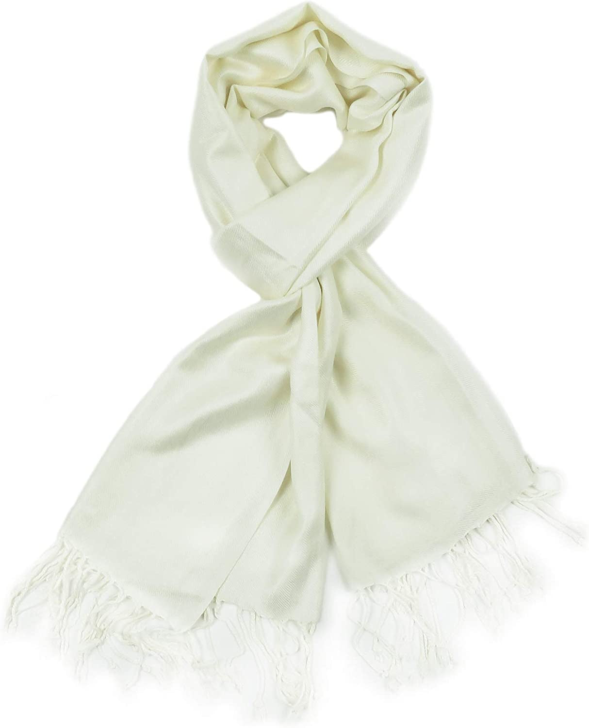 Fashion Women'S Silk Scarf Luxury Satin Shawl Wraps Apparel & Accessories > Clothing Accessories > Scarves & Shawls Goood Times Solid Ivory Scarf  