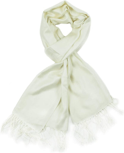 Fashion Women'S Silk Scarf Luxury Satin Shawl Wraps Apparel & Accessories > Clothing Accessories > Scarves & Shawls Goood Times Solid Ivory Scarf  