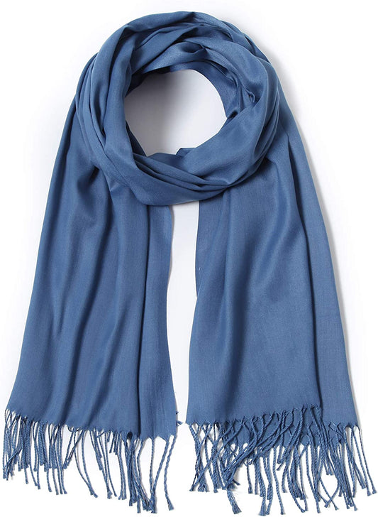 Pashmina Shawls and Wraps Large Scarfs for Women Wedding Party Bridal Long Fashion Solid Shawl Wrap with Fringes Apparel & Accessories > Clothing Accessories > Scarves & Shawls Cindy & Wendy   