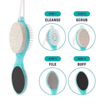 TRIM Simply Foot 4-In-1 Foot Paddle – Include Metal Foot Rasp, Pumice Stone, Foot Brush, and Abrasive Surface – Easy to Use Foot Care Tools for DIY Pedicures – Ideal for Men and Women – Teal Health & Beauty > Personal Care > Foot Care Trim   