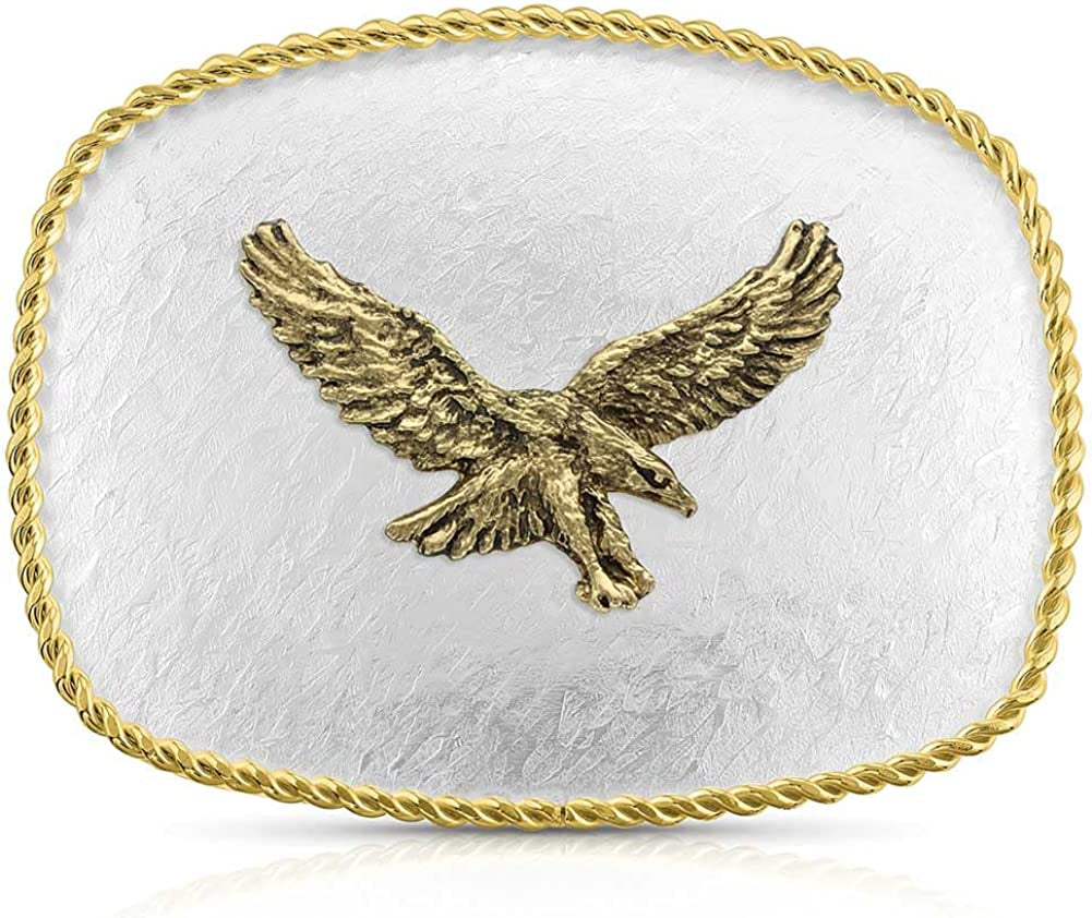 Montana Silversmiths Rope Trimmed Filigree Engraved Classic Western Buckle Apparel & Accessories > Clothing Accessories > Belt Buckles Montana Silversmiths Rippling Waters Eagle  