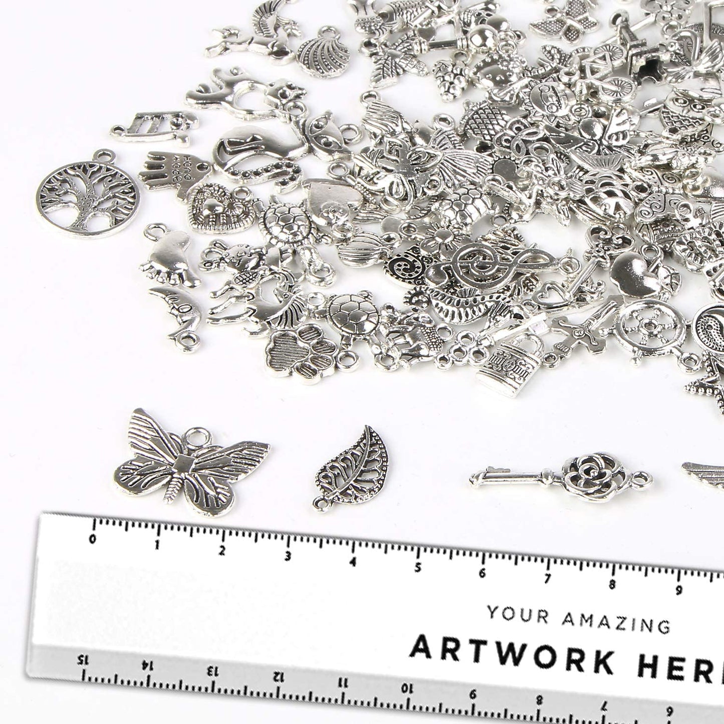 UPINS 30Pcs Silver Expandable Blank Bracelets Adjustable Wire Bangles with 100Pcs Tibetan Silver Charms, 200Pcs Open Jump Rings for Jewelry Making Apparel & Accessories > Jewelry > Bracelets UPINS   
