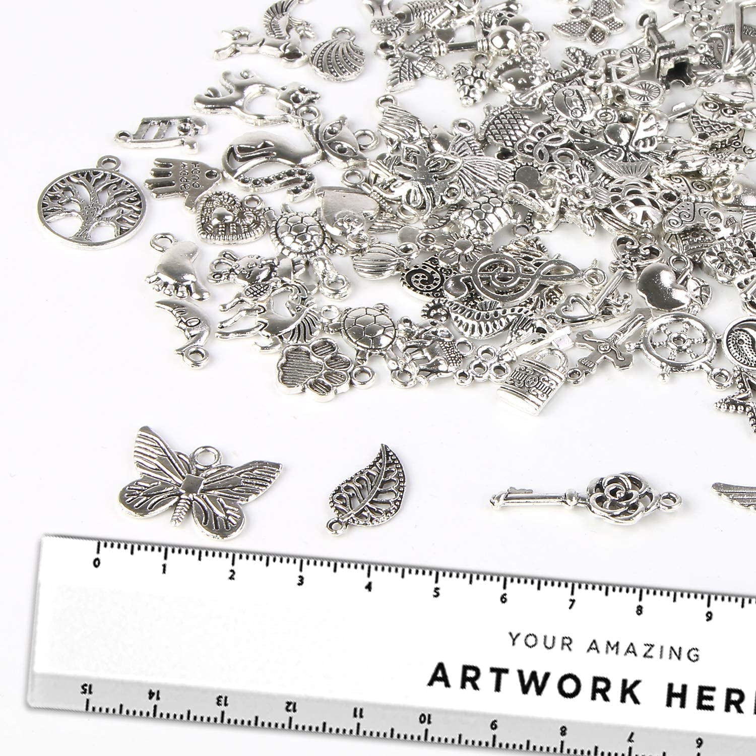 UPINS 30Pcs Silver Expandable Blank Bracelets Adjustable Wire Bangles with 100Pcs Tibetan Silver Charms, 200Pcs Open Jump Rings for Jewelry Making Apparel & Accessories > Jewelry > Bracelets UPINS   