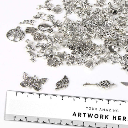 UPINS 30Pcs Silver Expandable Blank Bracelets Adjustable Wire Bangles with 100Pcs Tibetan Silver Charms, 200Pcs Open Jump Rings for Jewelry Making Apparel & Accessories > Jewelry > Bracelets UPINS   