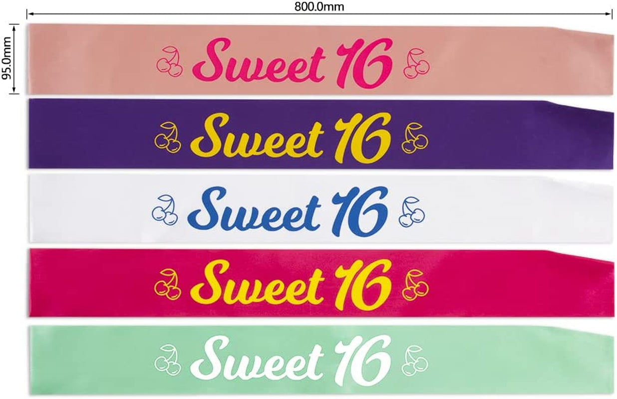 Party to Be Sweet 16 Birthday Sash Happy 16Th Birthday Party Decoration Party Favors for Birthday Girls Purple Apparel & Accessories > Clothing Accessories > Sashes Party to Be   