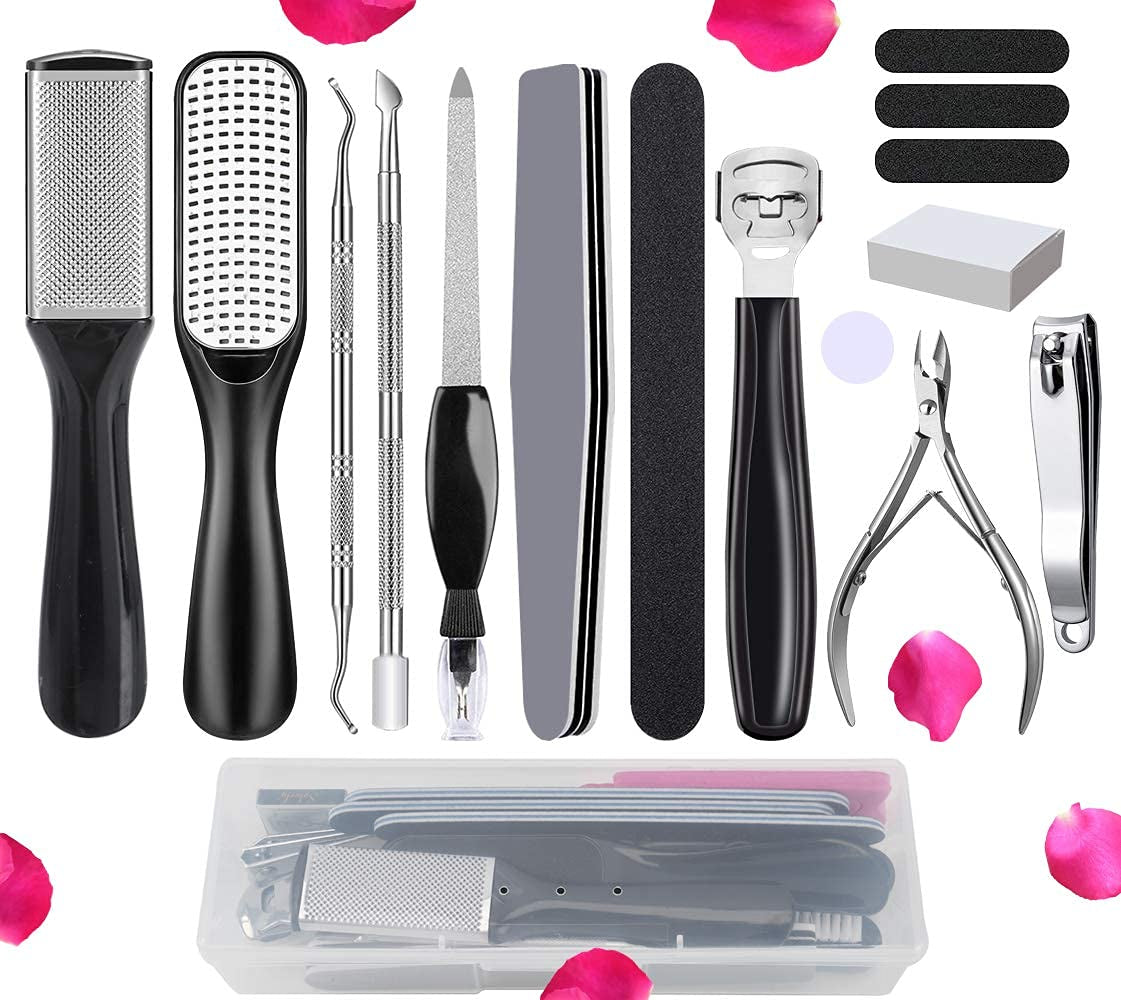 Professional Pedicure Kit 15 Pcs,Vnina Pedicure Tools Set,Nail Tools Supplies Set, Foot Scrub Deadskin Callus Remover, Stainless Steel Foot File Pedicure Supplies for Men Women Care Health & Beauty > Personal Care > Foot Care Vnina   