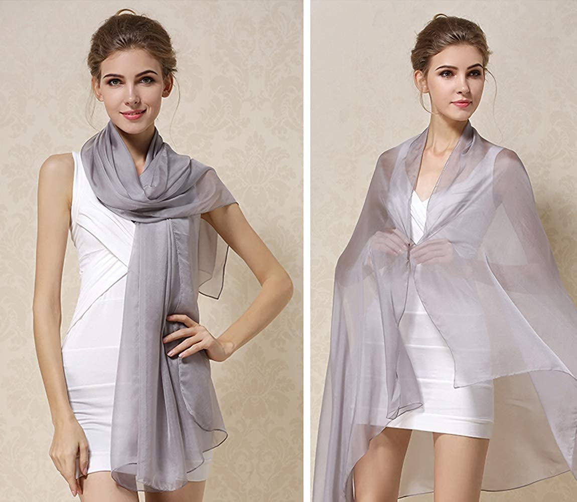 K-Elewon Solid Color Silk Scarf Fashion Scarves Wrap Long Lightweight Shawls for Women Apparel & Accessories > Clothing Accessories > Scarves & Shawls K-Elewon   