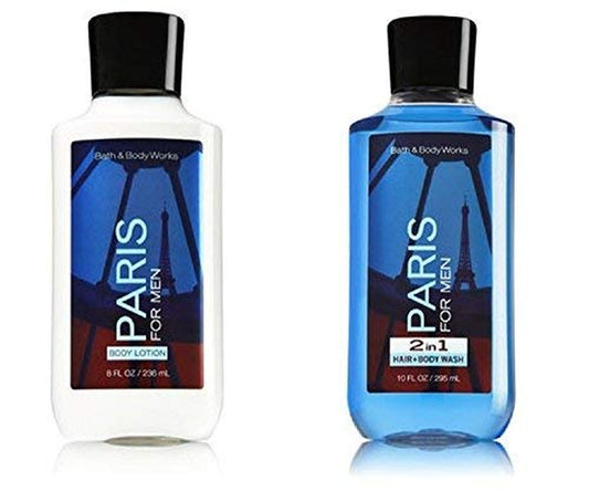 Bath & Body Works PARIS for MEN 2-In-1 Hair & Body Wash and Body Lotion Set Health & Beauty > Personal Care > Cosmetics > Bath & Body Bath & Body Works   