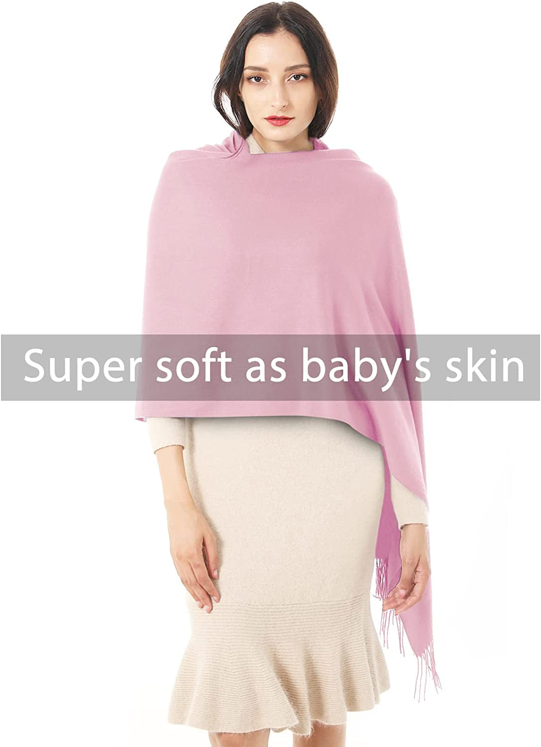 Women Shawl Wrap Scarf Pashmina Gifts Idea Wedding Christmas Birthday Large Soft Stole Apparel & Accessories > Clothing Accessories > Scarves & Shawls Gomust   