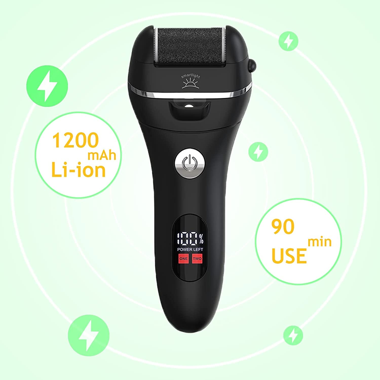 Electric Foot File Callus Remover - IPX7 Waterproof Rechargeable Callus Remover for Feet with 8 in 1 Pedicure Kit Foot Care, 3 Roller Heads, and 2 Speeds Health & Beauty > Personal Care > Foot Care PEFOOK   
