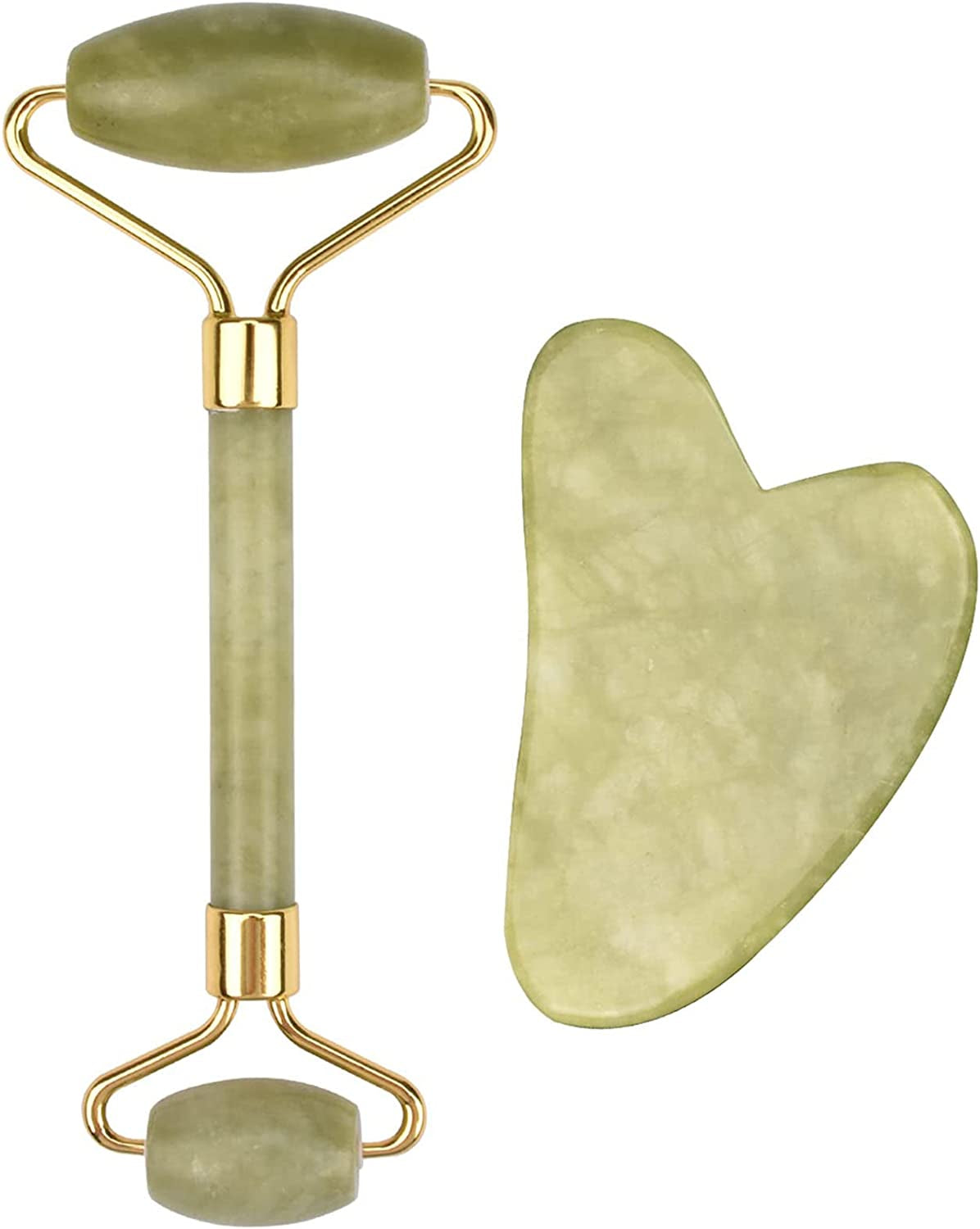 Ideayard Face Roller and Gua Sha Set - Jade Roller anti Aging Massager Tool - Natural Jade Roller for Face and Guasha Stone for Body - Beauty Roller Skin Care Tools Kit for Slimming & Firming Health & Beauty > Personal Care > Cosmetics > Cosmetic Tools > Skin Care Tools ideayard Green1  