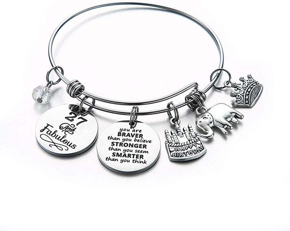 Birthday Gifts for Women Girls Bracelet, Expandable Charm Bracelets 5Th 6Th 7Th 8Th 9Th 10Th 20Th 30Th 40Th 50Th 60Th 70Th 80Th 90Th Birthday Gift for Friend, Mom, Daughter, Niece, Sister, Grandma Apparel & Accessories > Jewelry > Bracelets M MOOHAM 27th  