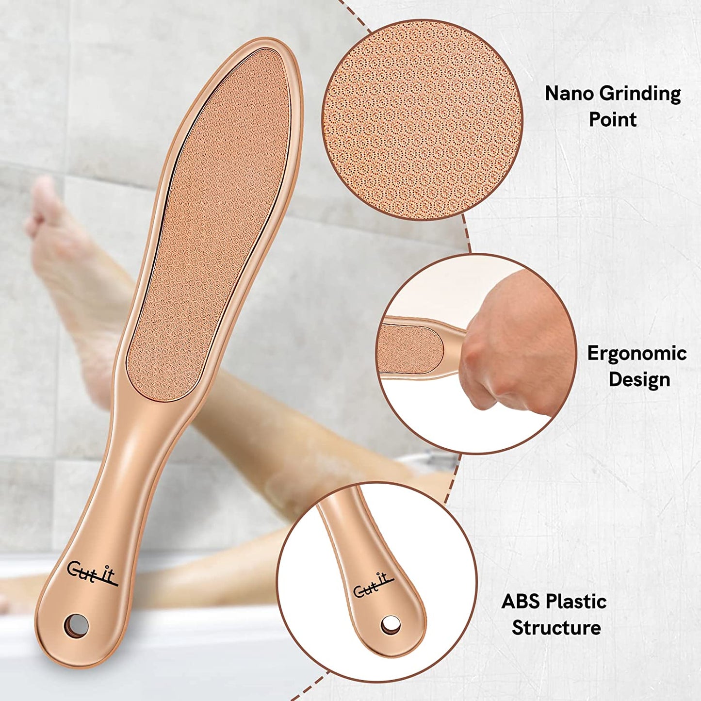 Glass Pedicure Foot File - Coarse/Fine Double Side Nano Glass Surface, Dead Hard Skin Remover, Cuticle Callus Removal, Professional Foot Care, Both Wet and Dry Using Health & Beauty > Personal Care > Foot Care Cut it   