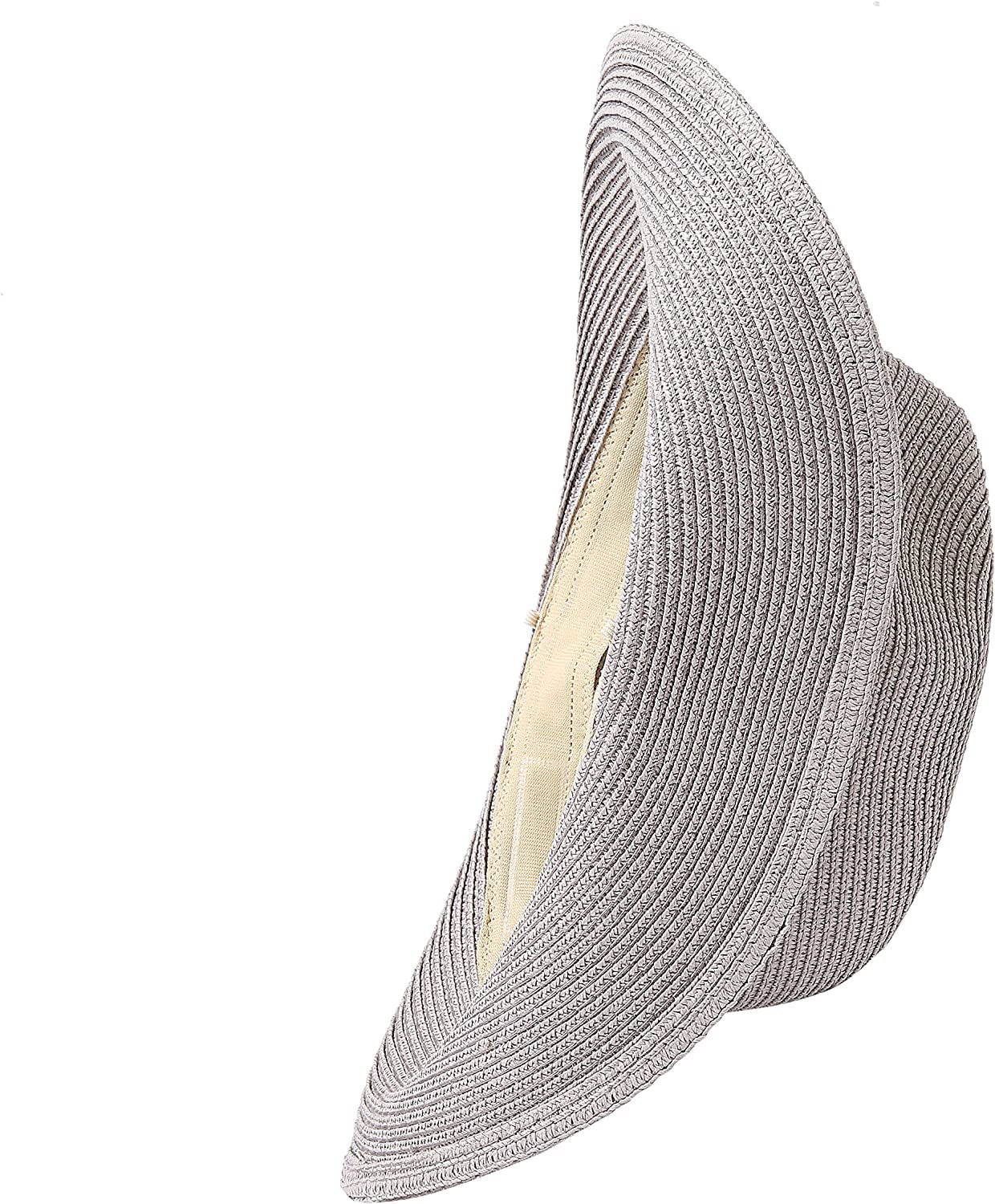 Lanzom Women Wide Brim Straw Panama Roll up Hat Belt Buckle Fedora Beach Sun Hat UPF50+ Apparel & Accessories > Clothing Accessories > Hats Lanzom   
