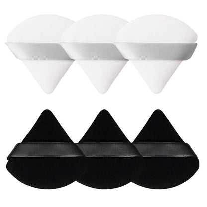 Pimoys 6 Pieces Powder Puff Face Soft Triangle Makeup Puff for Loose Powder Body Powder, Wedge Shape Velour Cosmetic Sponge for Contouring, under Eyes and Corners, Beauty Makeup Tools Health & Beauty > Personal Care > Cosmetics > Cosmetic Tools > Makeup Tools Pimoys Black and White  