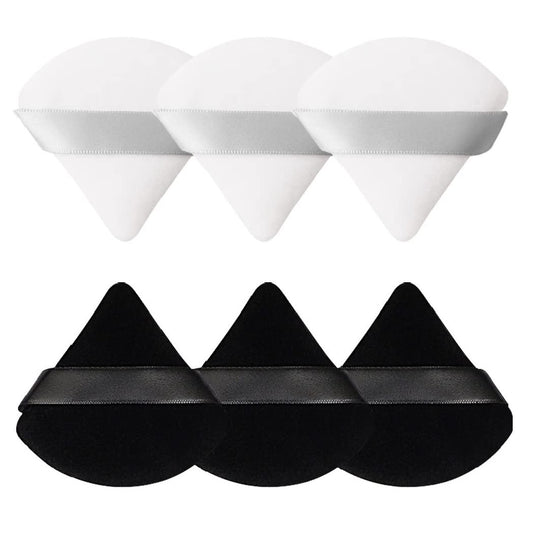Pimoys 6 Pieces Powder Puff Face Soft Triangle Makeup Puff for Loose Powder Body Powder, Wedge Shape Velour Cosmetic Sponge for Contouring, under Eyes and Corners, Beauty Makeup Tools Health & Beauty > Personal Care > Cosmetics > Cosmetic Tools > Makeup Tools Pimoys Black and White  