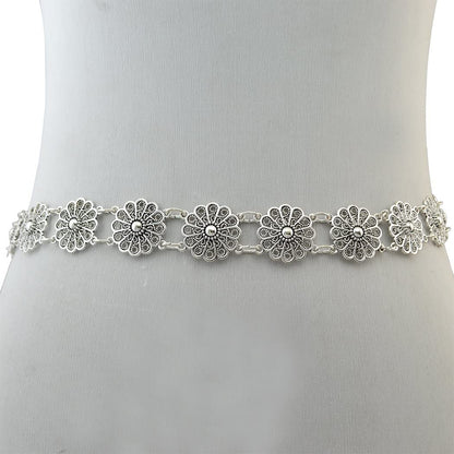 Idealway Bohemian Vintage Body Chain Silver Sun Flower Belt Chain Women Jewelry (1) Apparel & Accessories > Jewelry > Body Jewelry idealway   