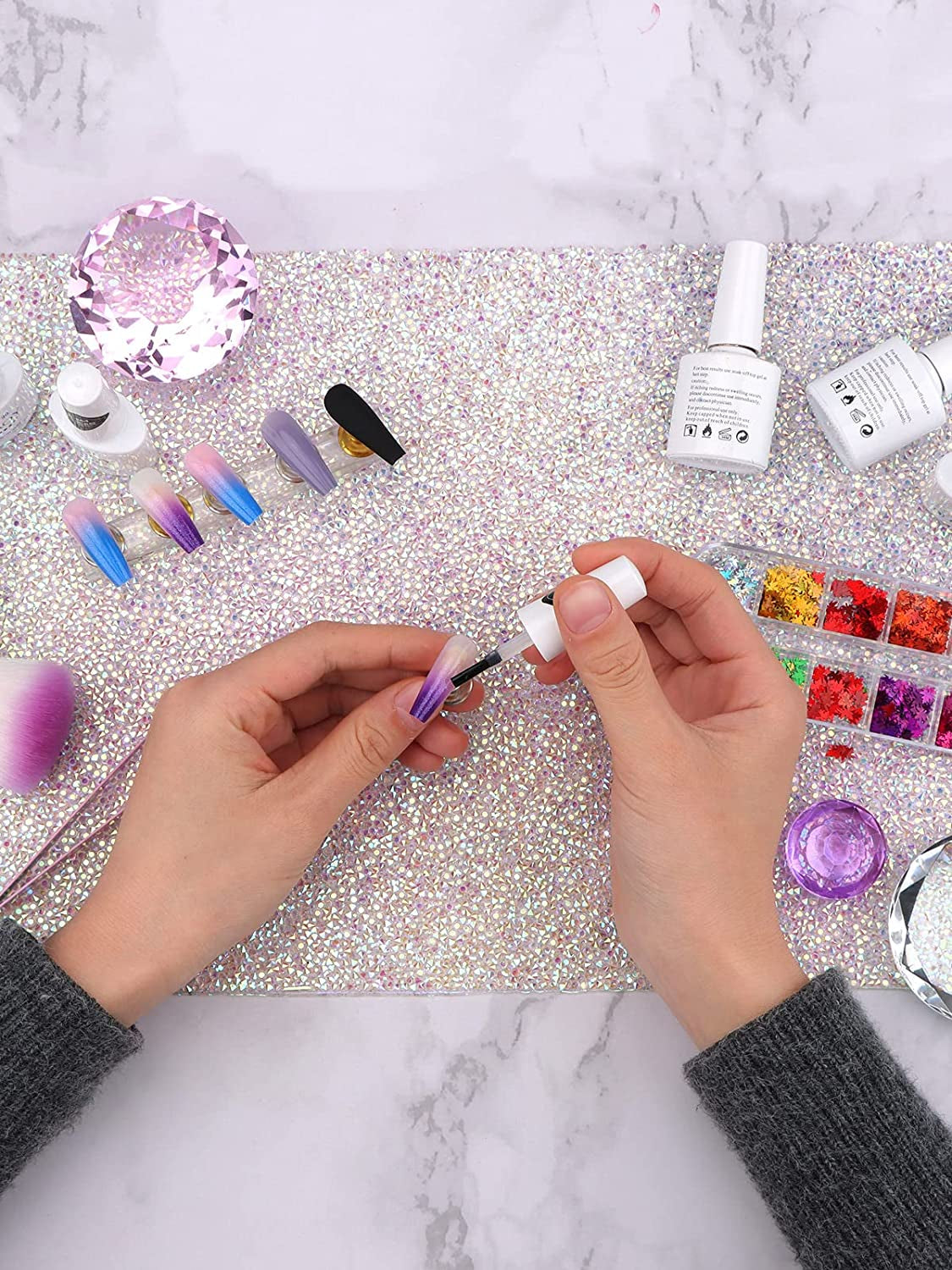 Nail Art Hand Rest Pad for Nail Art Cushion Pillow, EBANKU Shiny Nail Table Mat Desk Pad Nail Arm Rest Foldable Washable Manicure Set Tools Salon Practice Hand Holder Health & Beauty > Personal Care > Cosmetics > Cosmetic Tools > Nail Tools EBANKU   