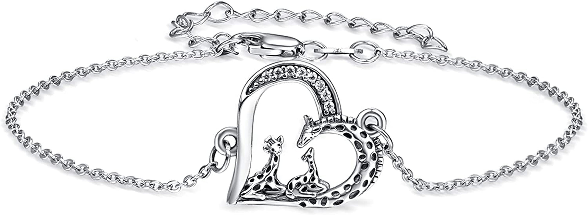 TANGPOET 925 Sterling Silver Anklet Bracelet for Women, Dainty Charm Bracelets Animal Jewelry Birthday Gifts for Mother Daughter Teens Girls Apparel & Accessories > Jewelry > Anklets TANGPOET Giraffe Bracelet  