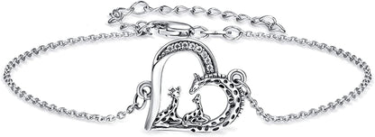 TANGPOET 925 Sterling Silver Anklet Bracelet for Women, Dainty Charm Bracelets Animal Jewelry Birthday Gifts for Mother Daughter Teens Girls Apparel & Accessories > Jewelry > Anklets TANGPOET Giraffe Bracelet  