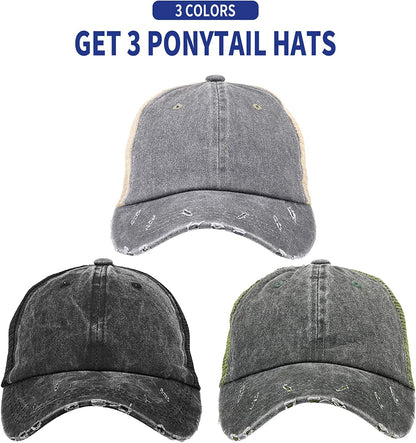 MEINICY 3 Pack Washed Plain Baseball Cap, Retro Adjustable Dad Hats Gift for Men/Women,Unstructured/Cotton Apparel & Accessories > Clothing Accessories > Hats MEINICY   