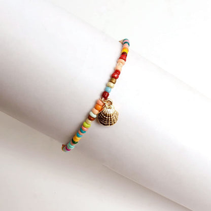 Shegirl Boho Beaded Anklet Bracelet Gold Shell Anklet Chain Colorful Beaded Foot Jewelry for Women and Girls Apparel & Accessories > Jewelry > Anklets Shegirl   