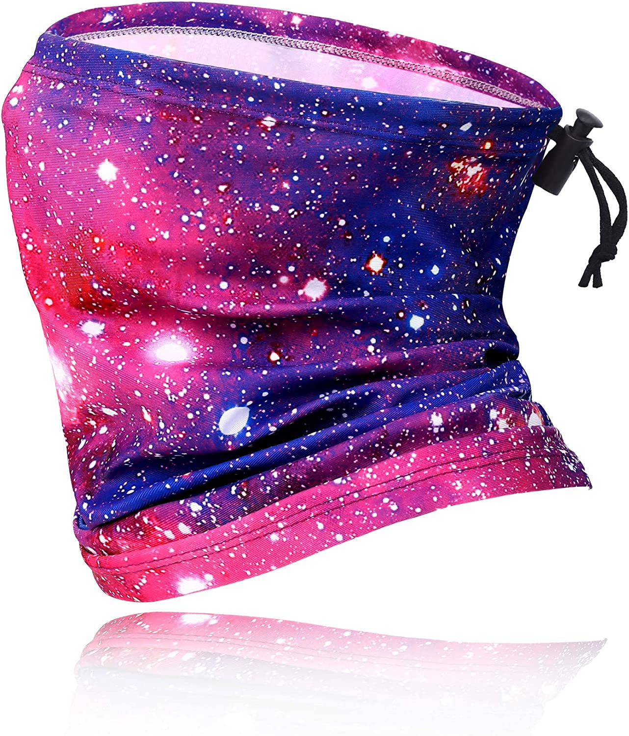 MOBUR Neck Gaiter Face Scarf Mask Bandana Dust Face Mask Headband with Adjustable Tie behind Head Straps Apparel & Accessories > Clothing Accessories > Bandanas & Headties MOBUR Purple Galaxy  