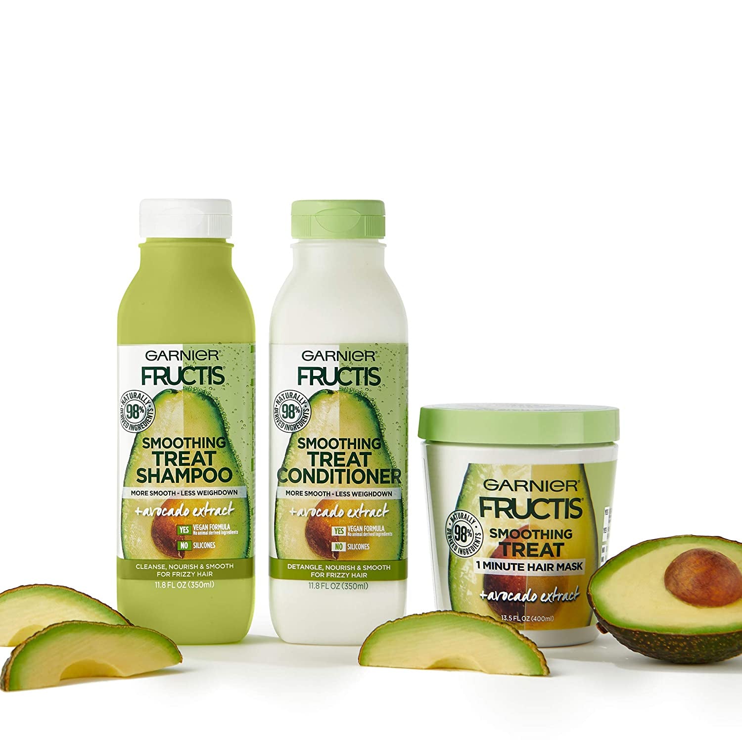 Garnier Fructis Hair Care Smoothing Hair Mask Treatment with Avocado Extract, Vegan, Paraben and Silicone-Free, (Amount) Health & Beauty > Personal Care > Hair Care Garnier   